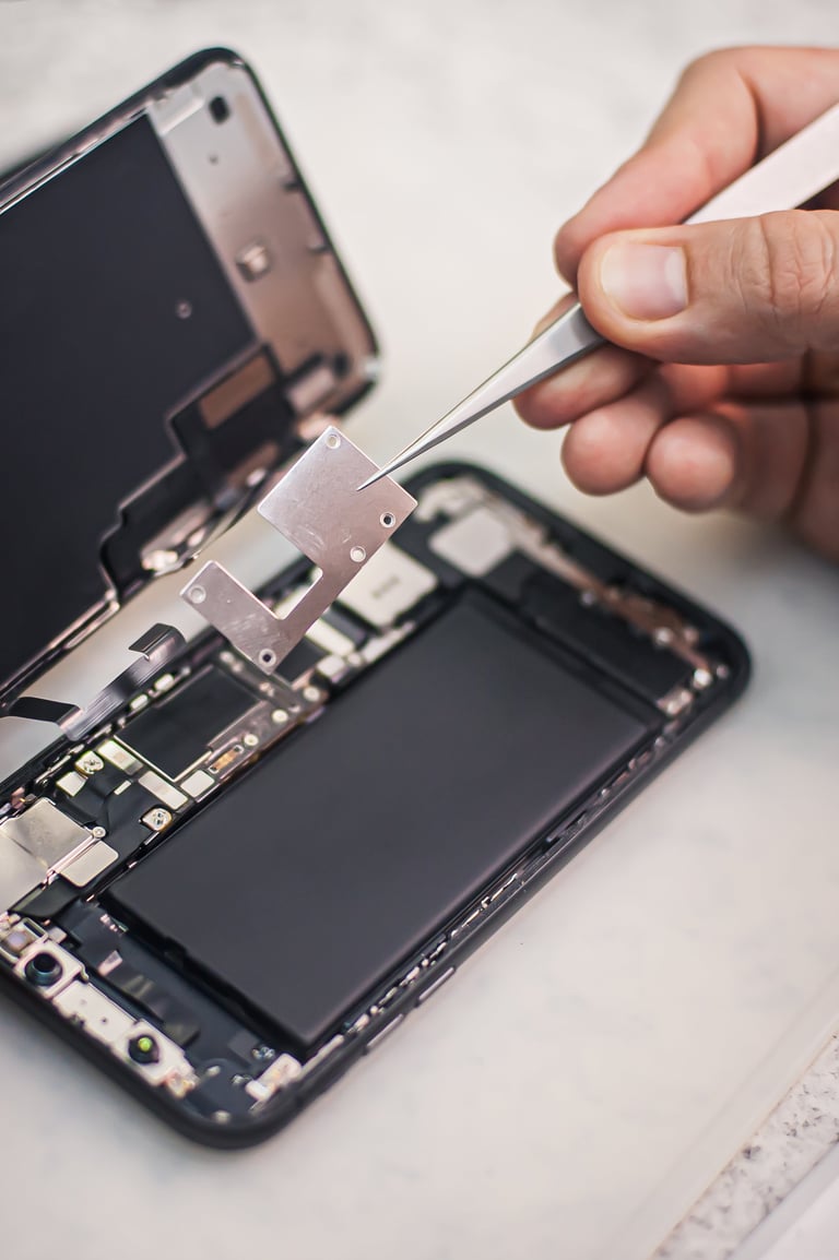 Charging port repair with precision tools