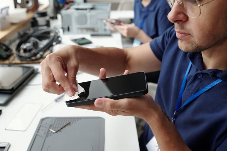 Technician ready to help at repair shop